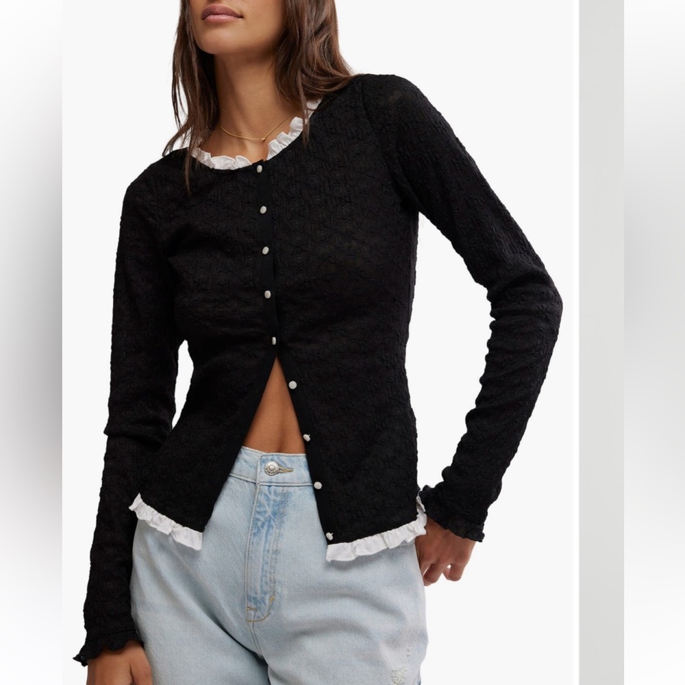 FREE PEOPLE Ruffle Cardigan - Size M